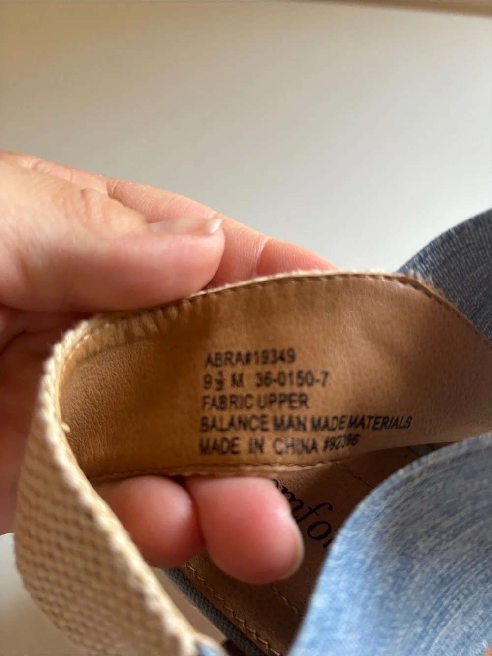 comfortview Chambray Blue Espadrille Wedge Sandals